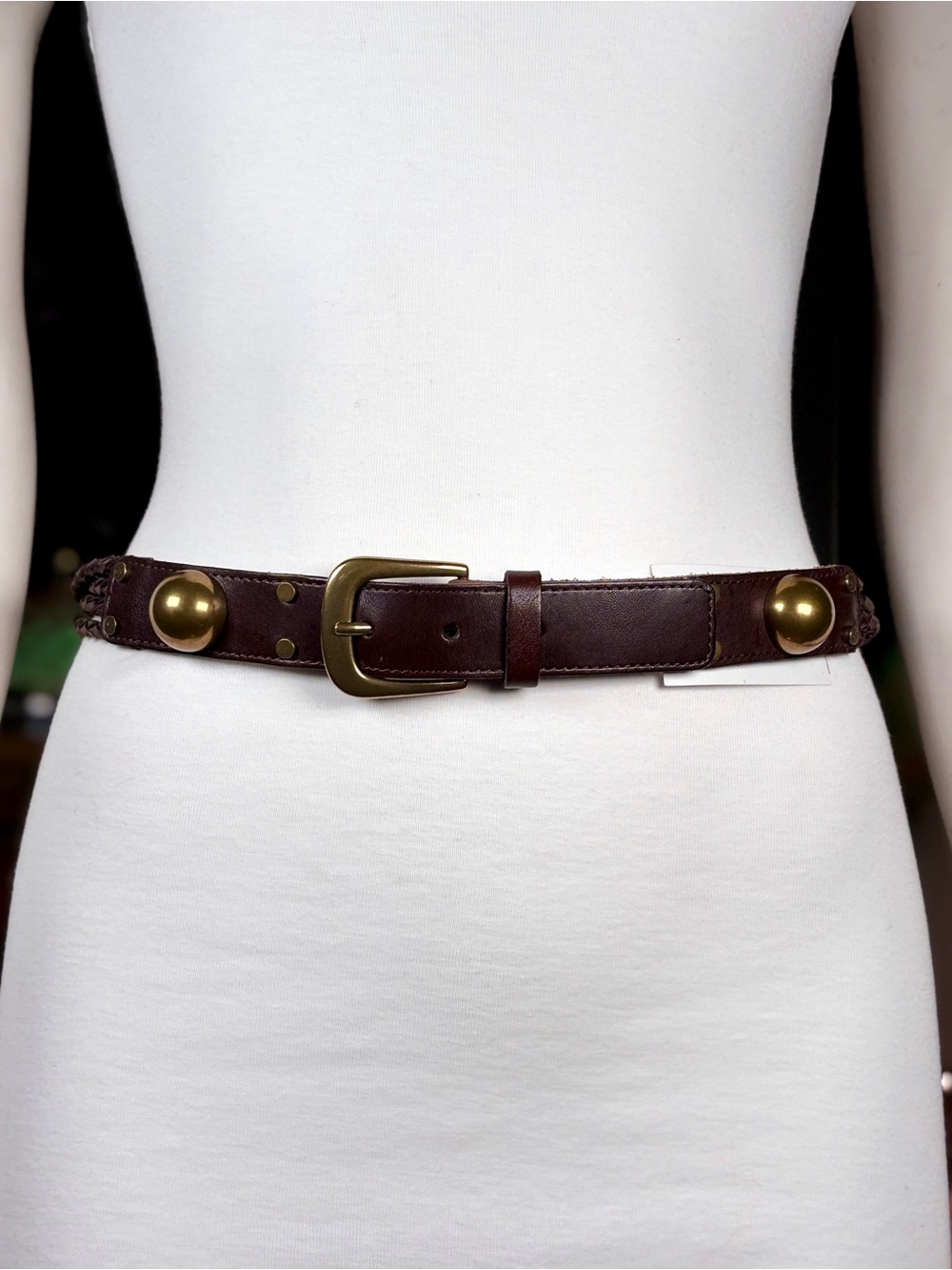 Diane Von Furstenberg “Calista” Brown Braided Belt w/ Antique Gold Hardware Sz M